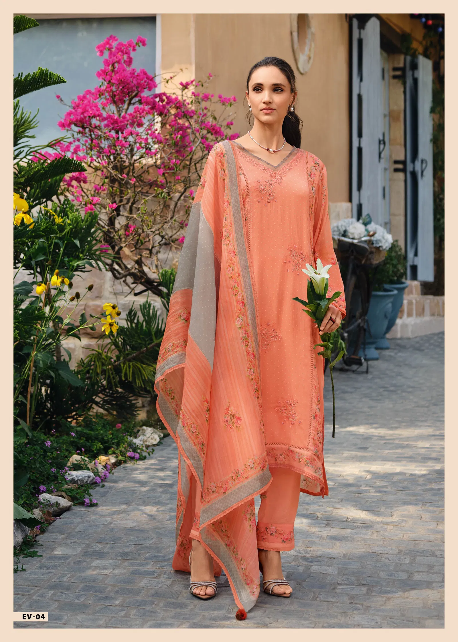 Eliyaana By Varsha Viscose Organza Embroidery Salwar Suits Wholesale Online